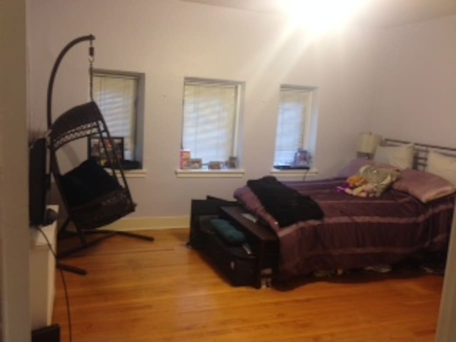 Bedroom. (With a very cool chair swing!)