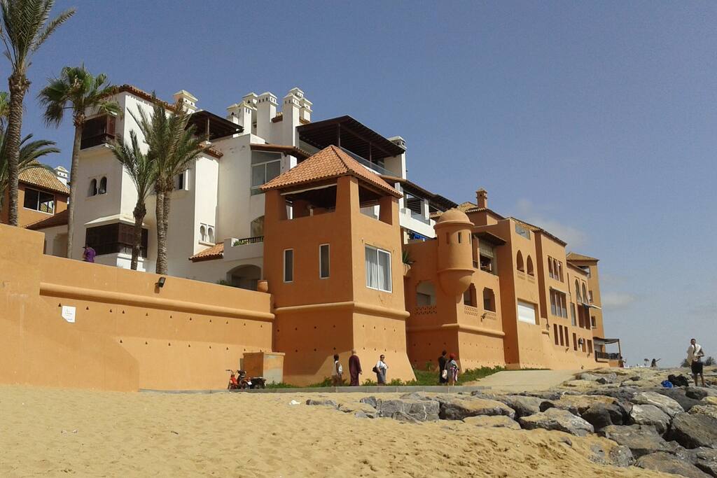 Résidence la Kasbah de Bouznika vue de la plage.