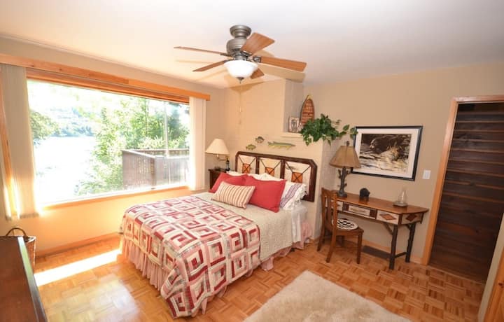 Bedroom with lake view