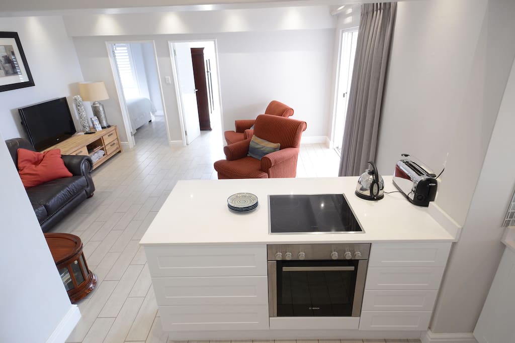 Open plan kitchen and lounge