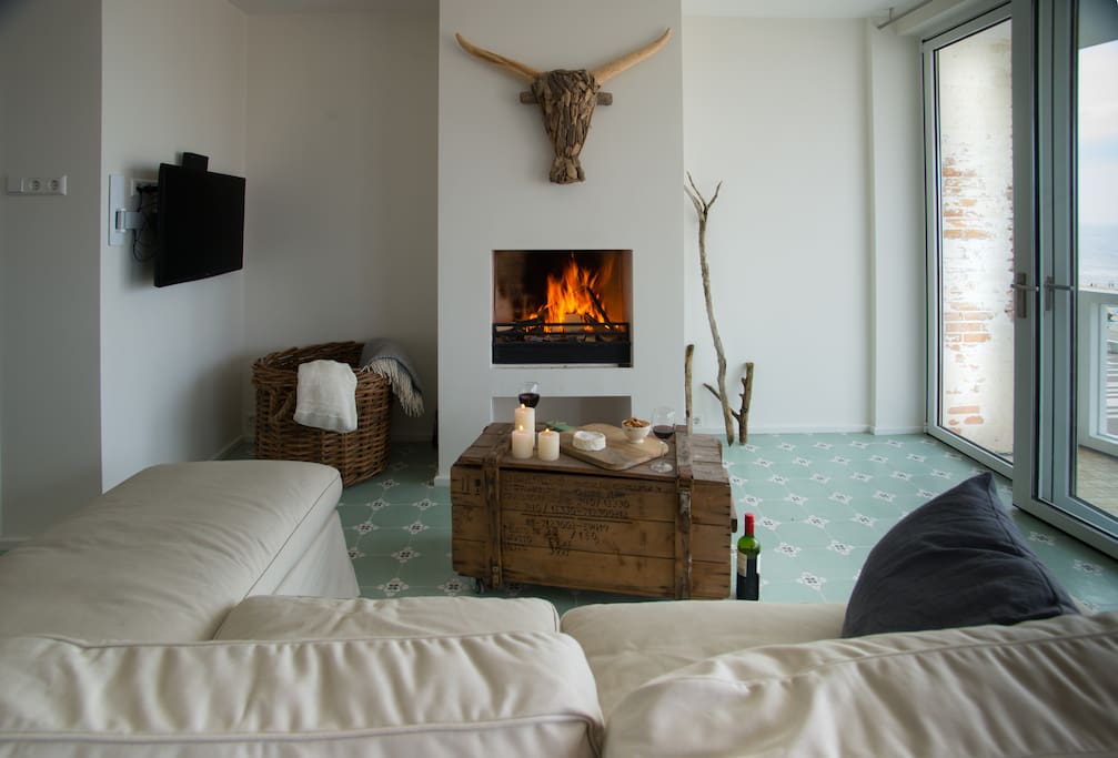 Open fire for a little romance or for just a little extra warmth.