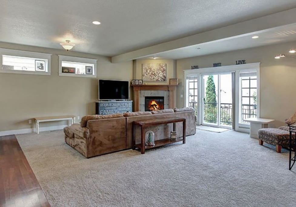 Living room with fireplace