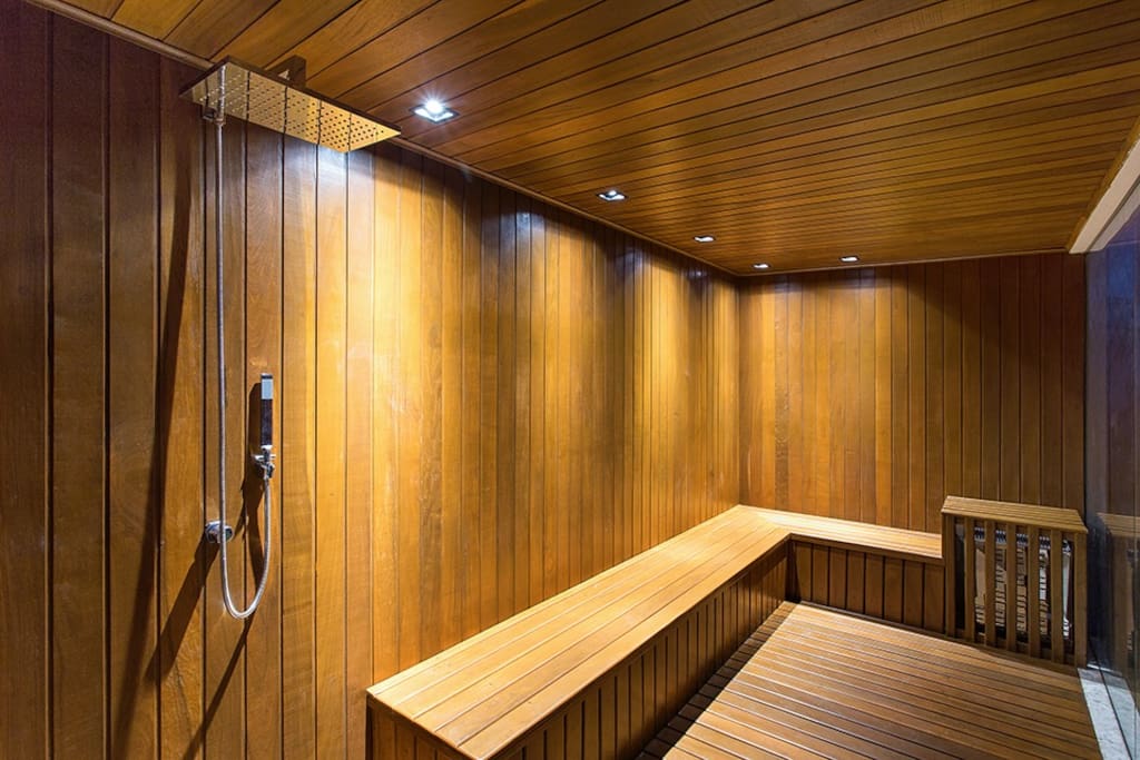 Sauna com chuveiro