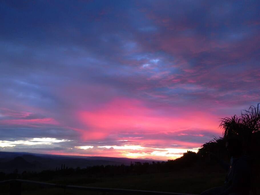 Beautiful sunset view from Koru Botanical Gardens