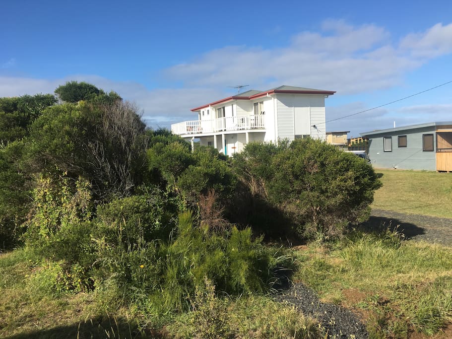 Approach to the house, ours is the white one, 2 story