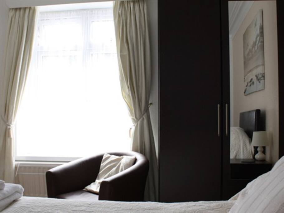 Window and wardrobe