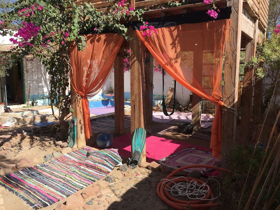 The front garden play area