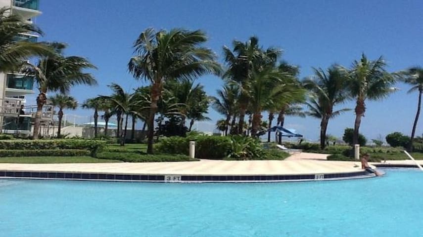 E Beautiful beachfront property with pool partia