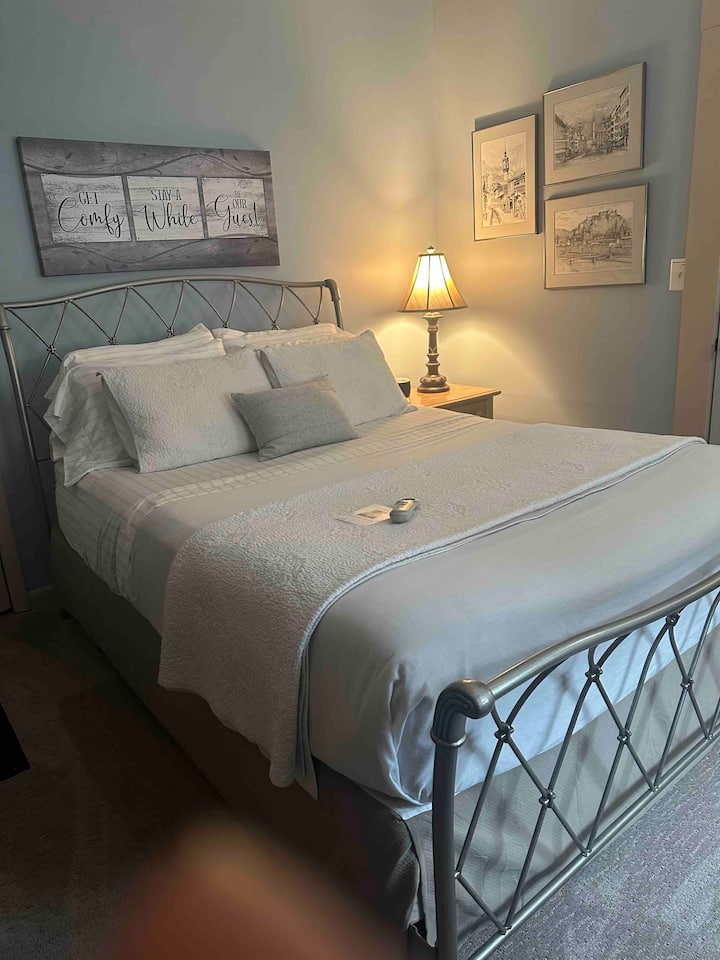 We proudly provide a Sleep
Number queen size bed to insure you are able to find a good night’s rest after a busy day.