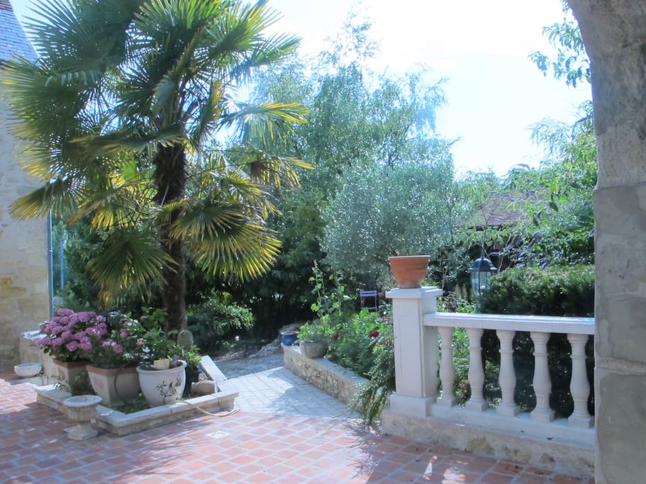 Looking from the house to the courtyard