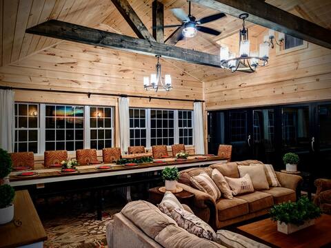 Waterfront, rustic resort like farmhouse with pond