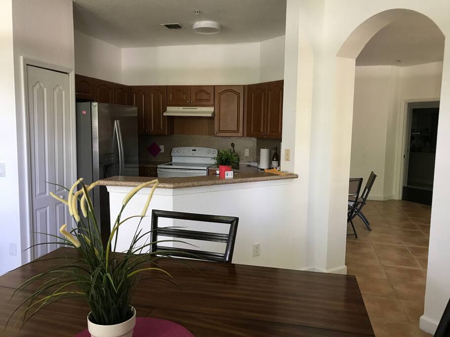 Dining room and kitchen