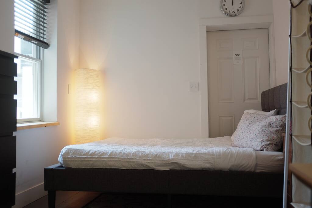 A new bed! Queen-size foam mattress. We also have a baby crib available. We'll let you decide who sleeps where.