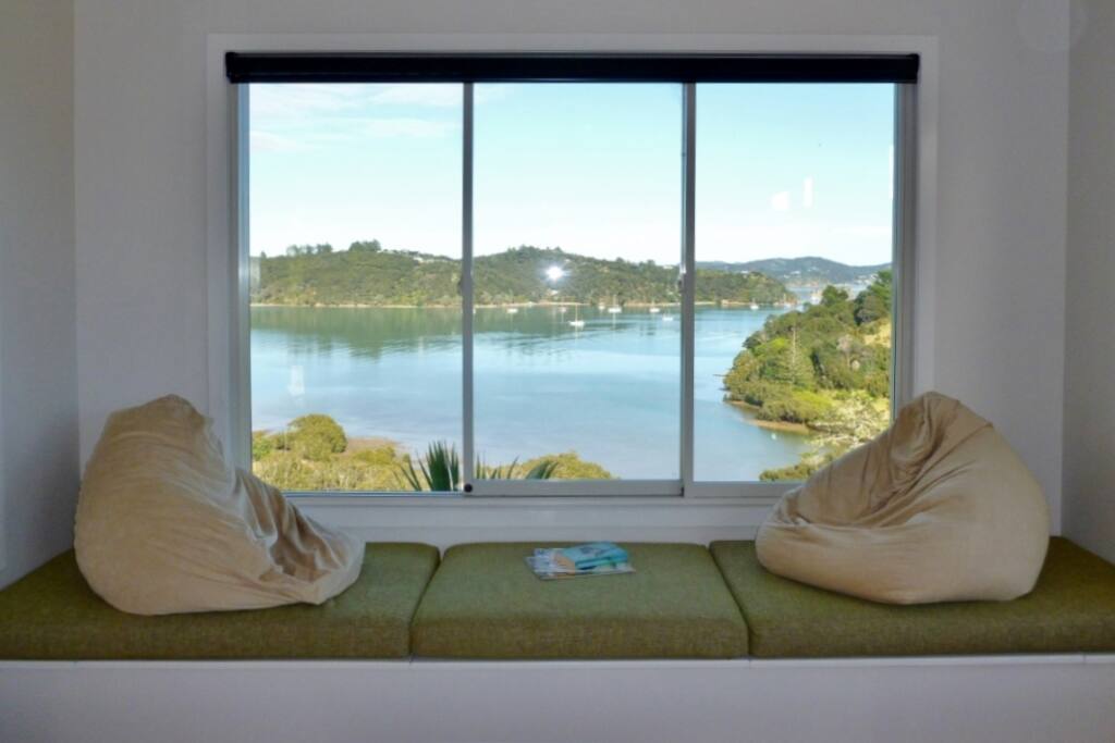 The window seat is a great place to relax.
