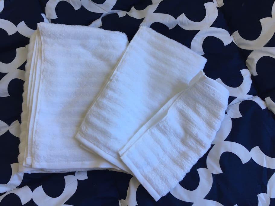One set of towels (3 sizes) is provided for each guest
