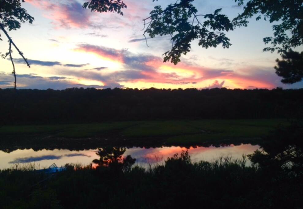 Sunset view from kitchen