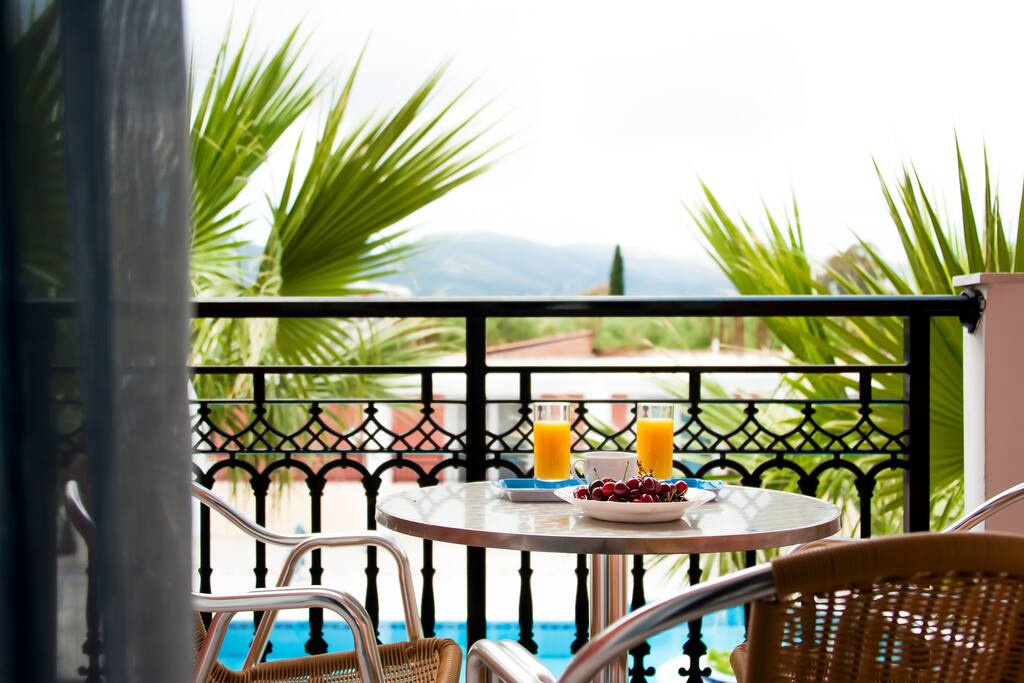 Private balcony with pool view