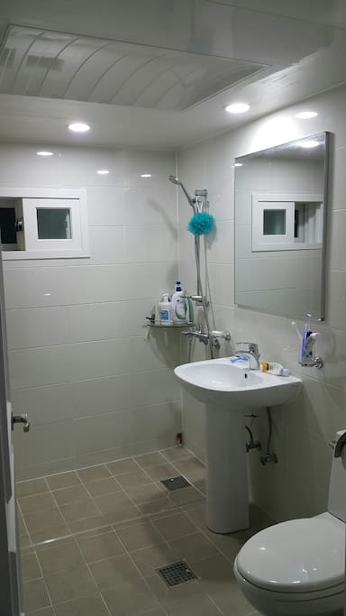 Clean bathroom with modern features.