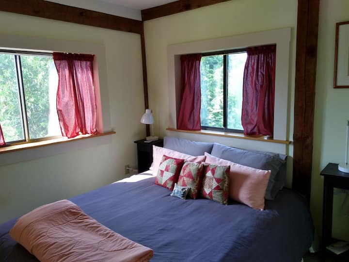 Bedroom among the trees.