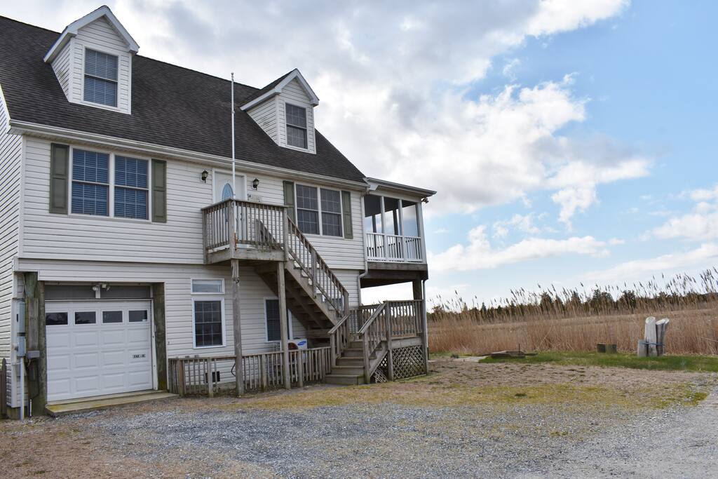 Front of house- the Prime Hook Wildlife Refuge is directly behind the house