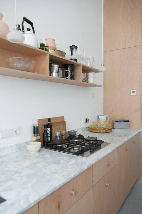 kitchen with dishwasher and refrigerator