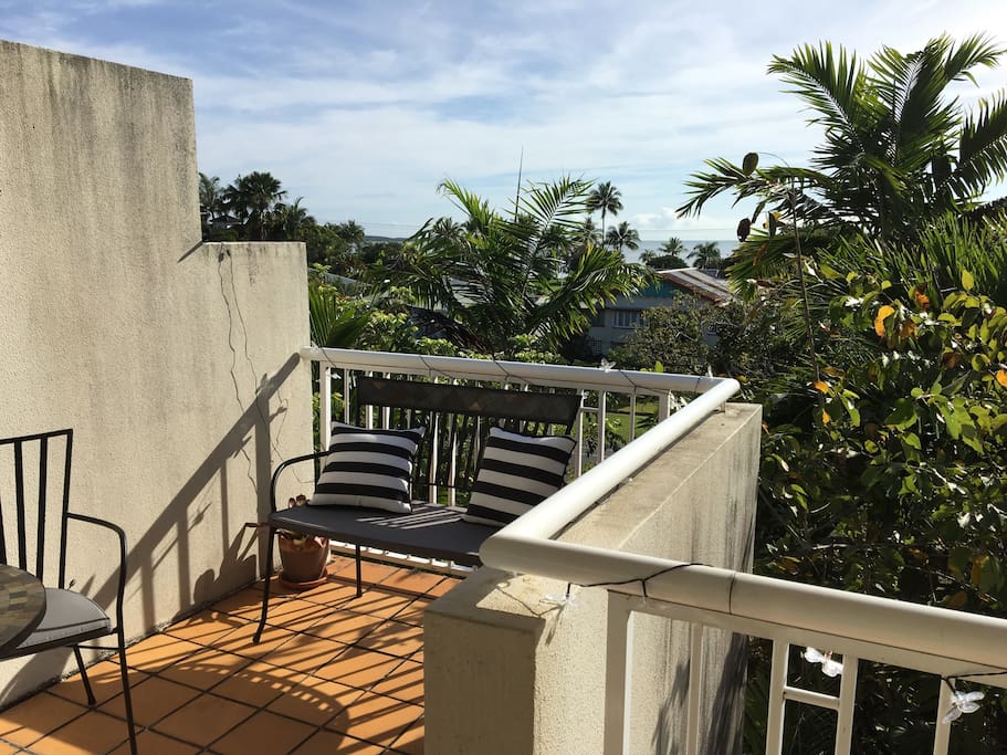 You can sit with a cool drink and watch the occasional boat from your balcony