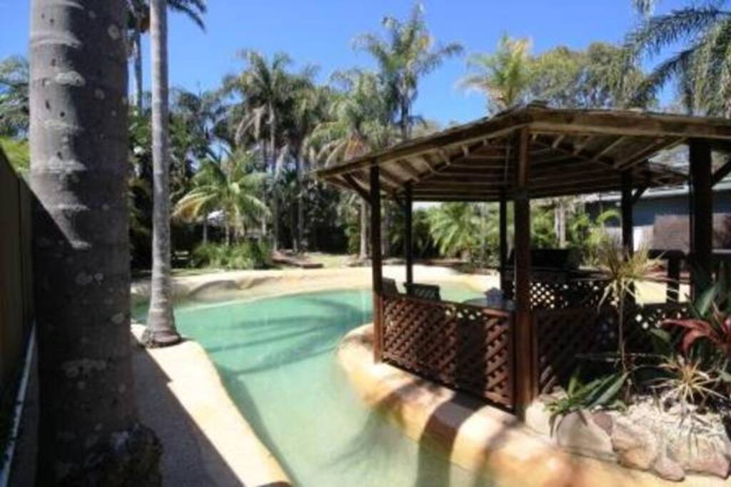 Island with BBQ area