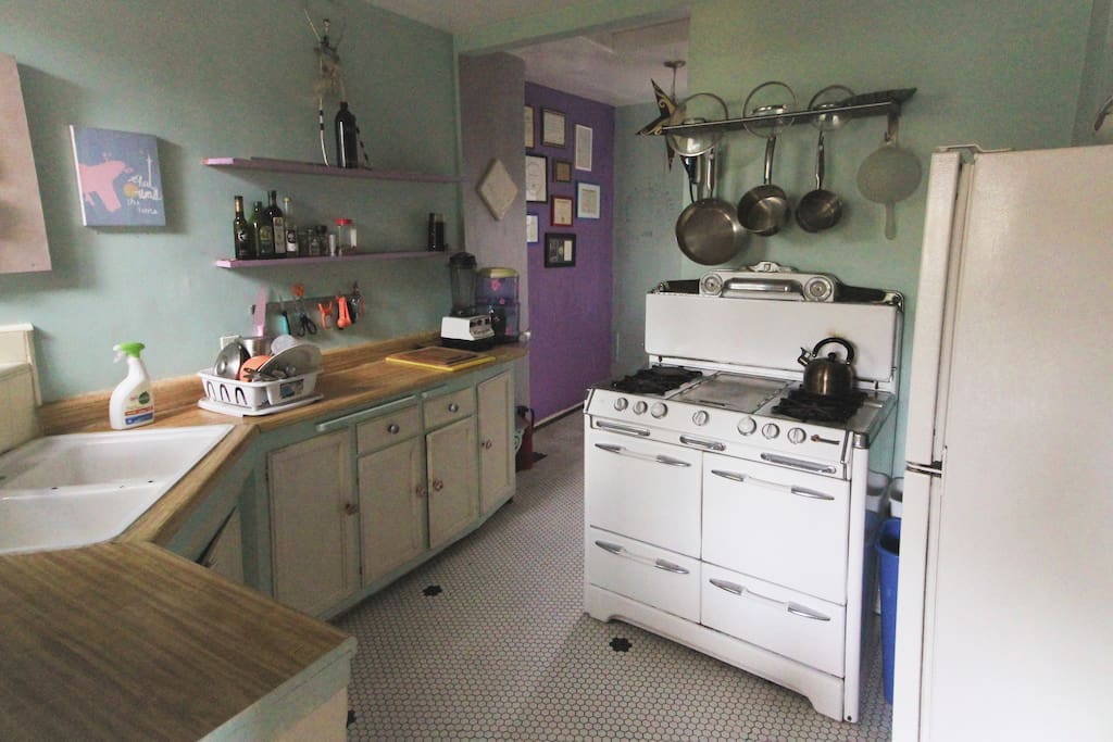 The kitchen is magical and perfectly sized for 1 or 2 with all the accoutrements.