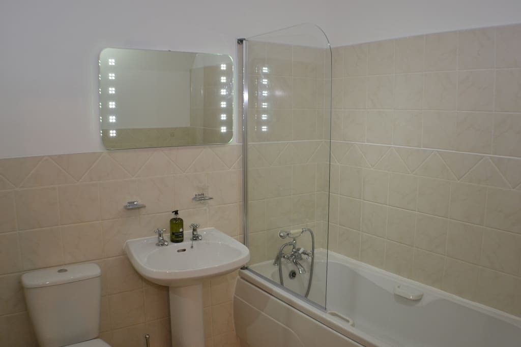 Family Bathroom ~ Bath/Shower, WC & Basin