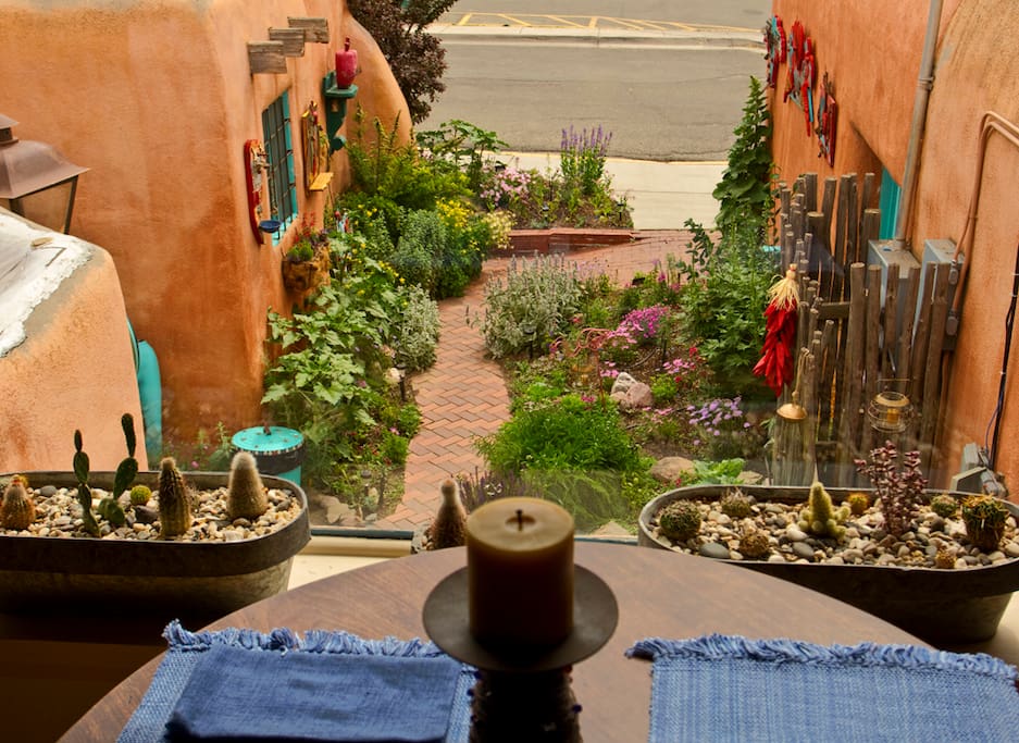 Garden courtyard view from living room
