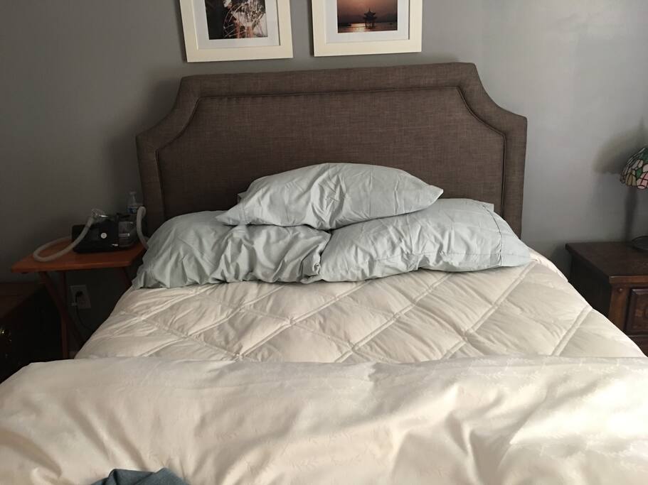 Bedroom1 has new memory foam bed .