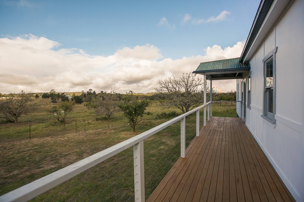 East facing deck overlooking orchard.
