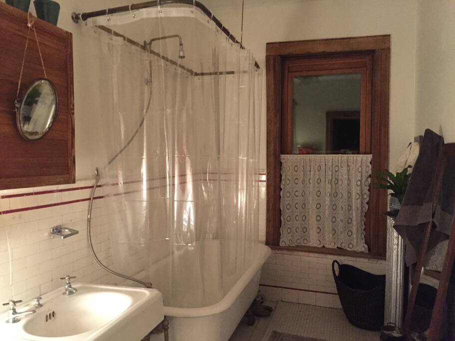 Enjoy soaking in the 6 ft claw foot tub.