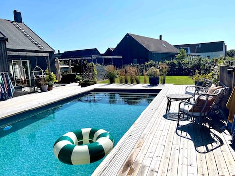 Large villa with heated pool near the sea in Varberg