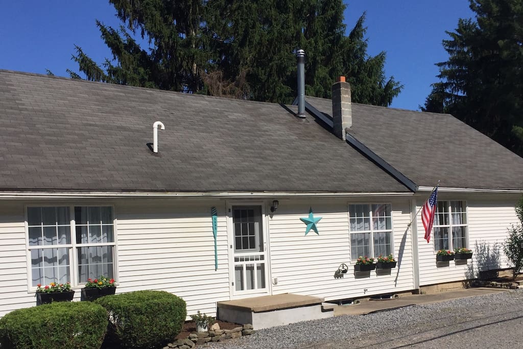 View from the road of the front of the house