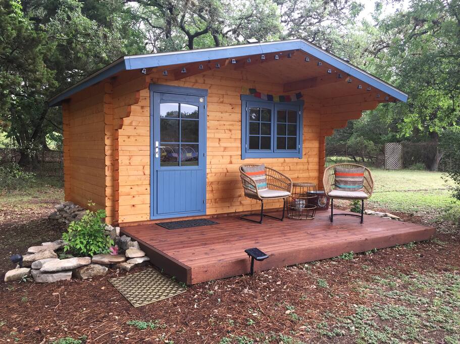 The cabin is 10 x 12, plus 8 x 12 deck