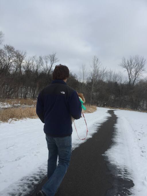 A beautiful private park along Crow River is steps from your front door. This makes for a beautiful walk at sunset.