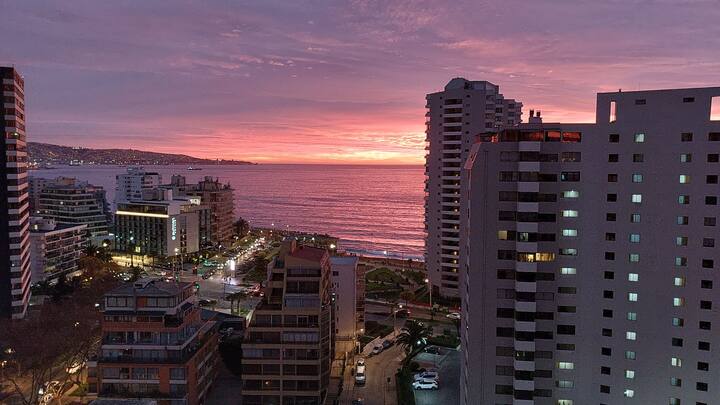 Beautiful apartment with ocean and city views.