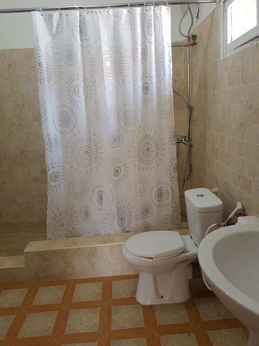 the private bathroom is well stocked with utilities such as soap, towels and toothpaste for our guests convenience