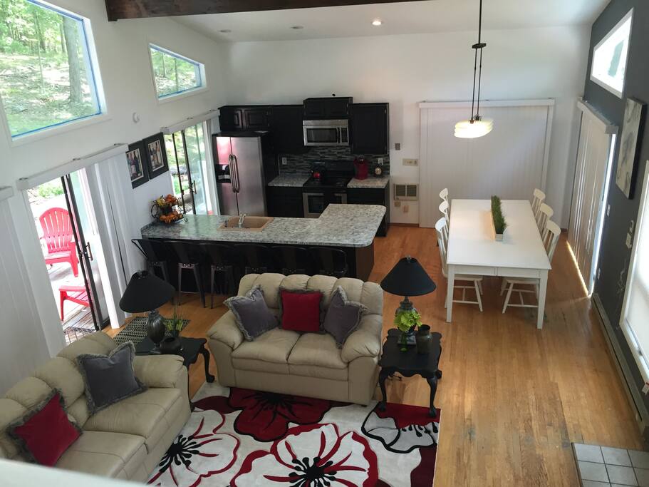 Gorgeous open concept home. View from loft