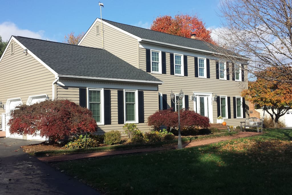 House photo. Three story colonial in nice, safe neighborhood. Plenty of parking available in driveway or on street. Large yard with built0in pool in the backyard.