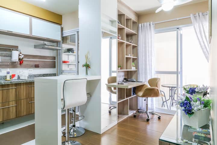 Vista a la cocina y al salón