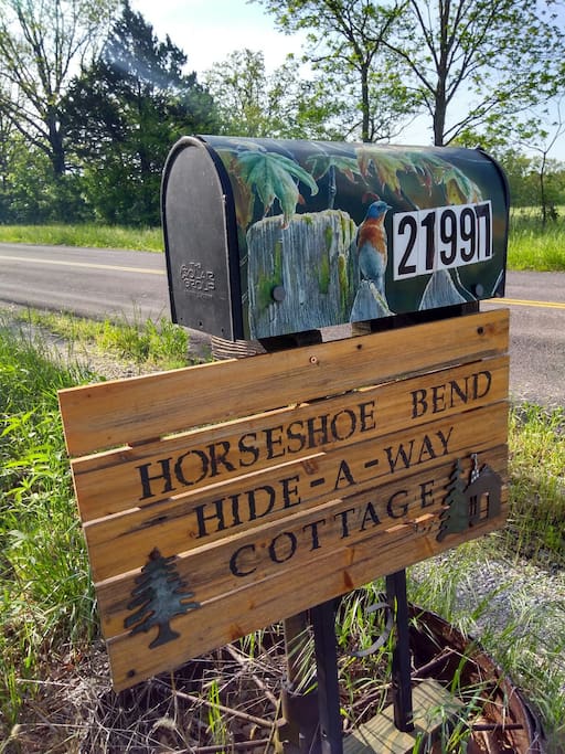 Turn in at our mailbox sign!