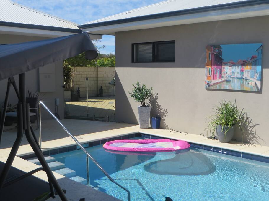 New pool, looking back toward drive and street.