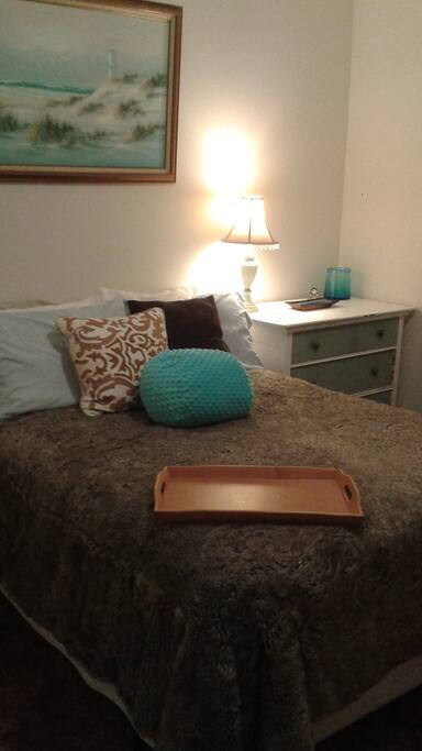 Full-sized, cozy bed