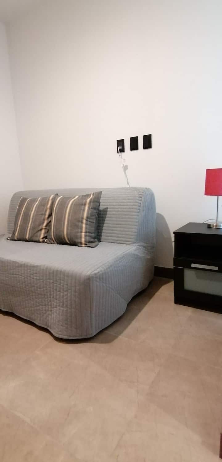 ห้องนอนที่สองพร้อมเตียงโซฟา 