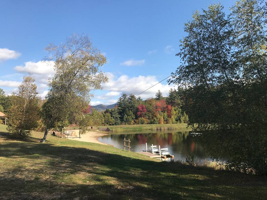 Lake with water activities
