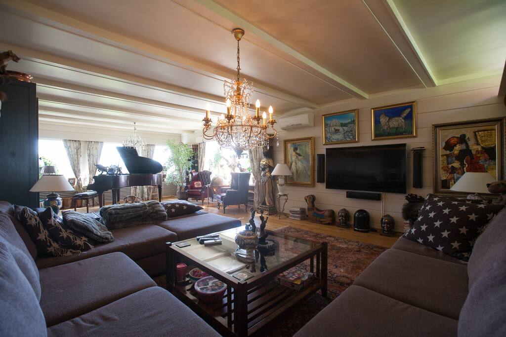 Large living room with room for lots of guests