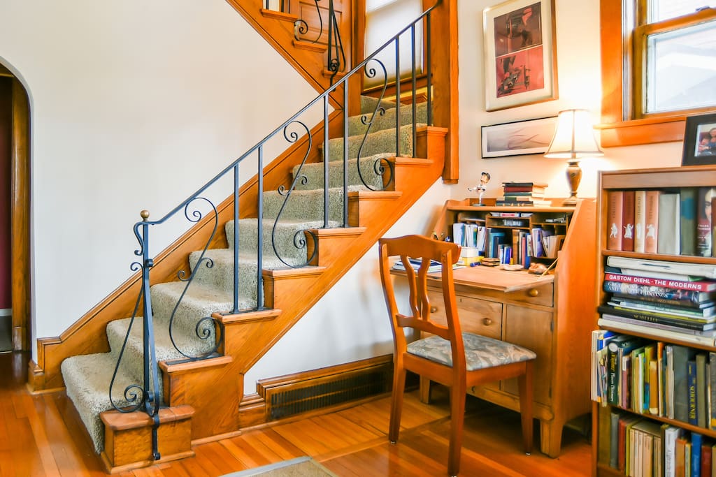 Your space is 2 flights up from our entry room.