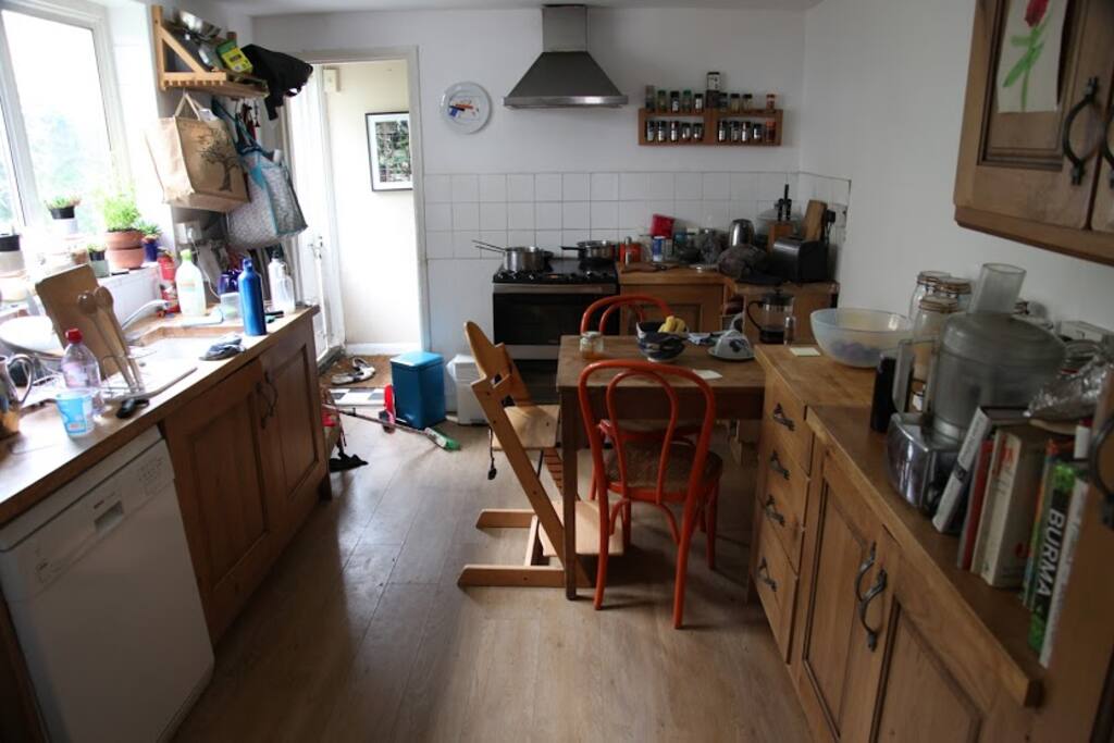 The kitchen. New electric stove and oven. Dish washer. Fridge. Magimix etc.